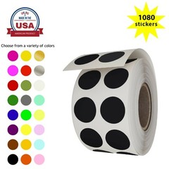 Dot Stickers Rolls Round Labels 1/2 inch Circles 13mm For Organizing 1080 Pack