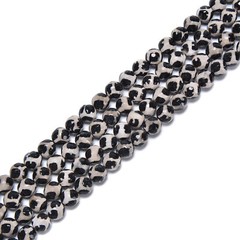 Black & White Tibetan Agate Faceted Round Beads 6mm 8mm 10mm 12mm 14mm 15.5″Strd