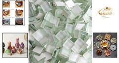 White Glass Mosaic Tiles 1x1cm 100 Pieces for Crafts DIY Crafts Decor