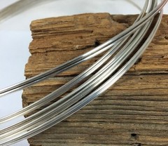 925 Sterling Silver Wire- Double Half Round- Dead Soft- 10 Gauge- 1 ft