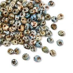 Japanese Picasso Teardrop Glass Seed Beads • 5×4.5mm Tan • 1.4mm Hole • 120pcs