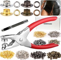 Grommet Tool Kit, 1/4 Inch Grommet Kit, 1603 PCS Silver Gold Bronze Gun Color…