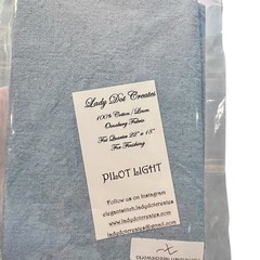 Lady Dot Creates 100% Cotton Linen Fat Quarter Pilot Light Blue Embroidery