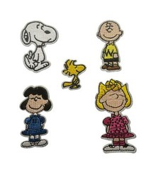 Peanuts Cartoon Snoopy And Friends Characters Embroidered Iron on Patch Set of 5