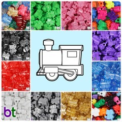 BeadTin Train 22mm Plastic Pony Beads (24pcs) – Style choice