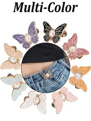 8 Sets Waist Pant Tightener, Detachable Butterfly Clips Jean small, 8 Colors.