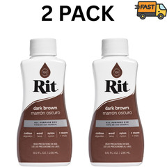 2 Pack Rit Dark Brown Liquid Fabric Dye 8 oz All Purpose Dye