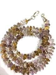 Natural Very Rare Ametrine Twisted Rondelle Beads Faceted Gemstone Beads.