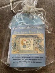 New Love New Joy baby boy Cross Stitch “Tie One On” Kit by Pine Mountain Designs
