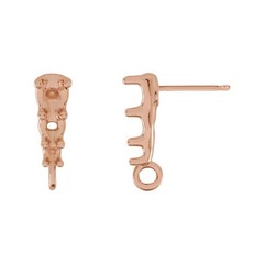 10K 14K 18K Gold, Platinum & Silver Round Graduated Earring Top