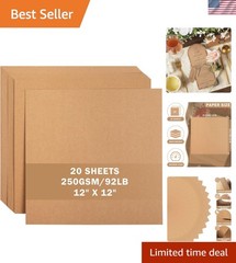 20 Sheets Brown Kraft Cardstock 12″ x 12″ Card Stock 250gsm/92lb Thick Constr…