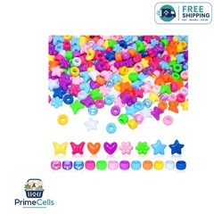 Amaney 500pcs Assorted Acrylic Beads – Heart, Flower & Butterfly for DIY Jewelry