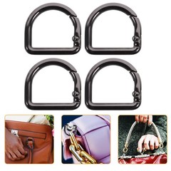 4Pcs Black Compact Lightweight Spring Buckles for Handbag Backpack and Keychains
