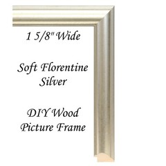 DIY CUSTOM CUT 1 5/8″ Wide Soft Florentine Silver Picture Frame Moulding