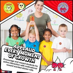 3 Rolls Scratch and Sniff Scented Stickers for Kids, 600 Pcs Motivational Reward