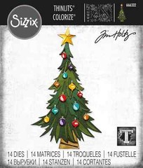 Tim Holtz “COLORIZE: TRIM A TREE” Sizzix Thinlits Cutting Dies Holiday 2023