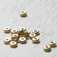 40 Pieces Solid Raw Brass Rondelle Spacer – 6x2mm (CW-4327C)