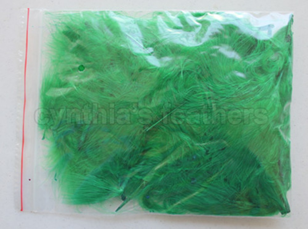 8g (1/4Oz+) Emerald Green 1~3″ Turkey Marabou Feathers for crafting, 50-70 pcs