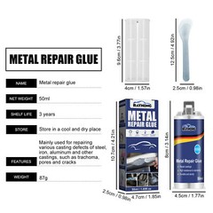2 Sets Metal Repair Paste AB Casting Repair Glue Industrial Heat Cold Weld 50ml