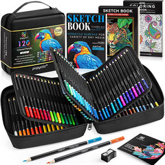 Juego de 136 lápices de colores para colorear libros para adultos.