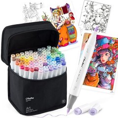 Ohuhu Illustration Marker Brush Type 80color Bold Pastel Honolulu