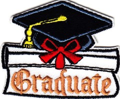 GRADUATE Iron On Patch School College Graduation