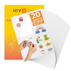 HTVRONT Sublimation Sticker Paper – 20 Pcs Matte White Waterproof Sublimation…