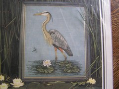 1996 Crossed Wing Collection Cross Stitch PATTERN #34 GREAT BLUE HERON w/ Aida