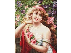 Needlepoint Kit by LUCA-S G549 YOUNG LADY WITH ROSES
