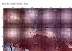 Ocean Wave Beach Sunset Landscape Counted Cross Stitch Pattern