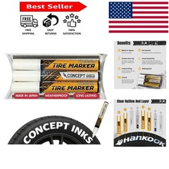 White Tire Marker Pens Made in Japan – Waterproof & Fade Resistant 3 Pack
