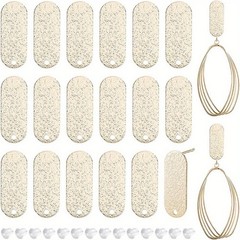 1box Brass Stud Earring Findings with Hole Oval Nickel Free with 40pcs Plastic