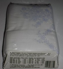 Vtg Bucilla Special Edition MAYFIELD Pillowcase Pair Stamped Embroidery #63331
