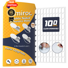 100Pcs Adhesive Glue Stick Dots Double 0.04 inches (1mm) thick, Transparent