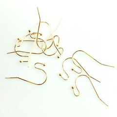 Light Gold Earring Finding Earring Hooks Earwire Ball 10pcs 22mm Jewelry Supply