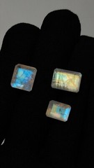 Rare 5A Quality Rainbow Moonstone Good Fire Baguette Shape Cut 8×11 to 10×14 MM