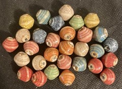 Multicolor Beehive Shaped Ceramic 14 mm Beads Lot of 30