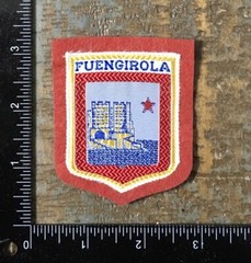 Vintage FUENGIROLA Spain Coat Of Arms Crest Travel Souvenir Woven Patch