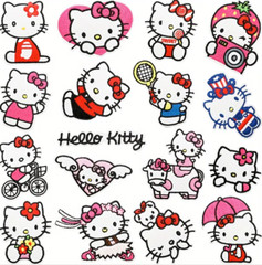 Hello Kitty Iron-On & Sew-On Patches for Clothing, Jeans, Jacket and Backpack
