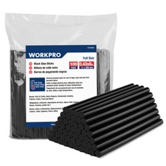 WORKPRO Hot Glue Sticks 100 Pack Black Hot Melt Adhesive Glue Sticks 0.43×8 Inch